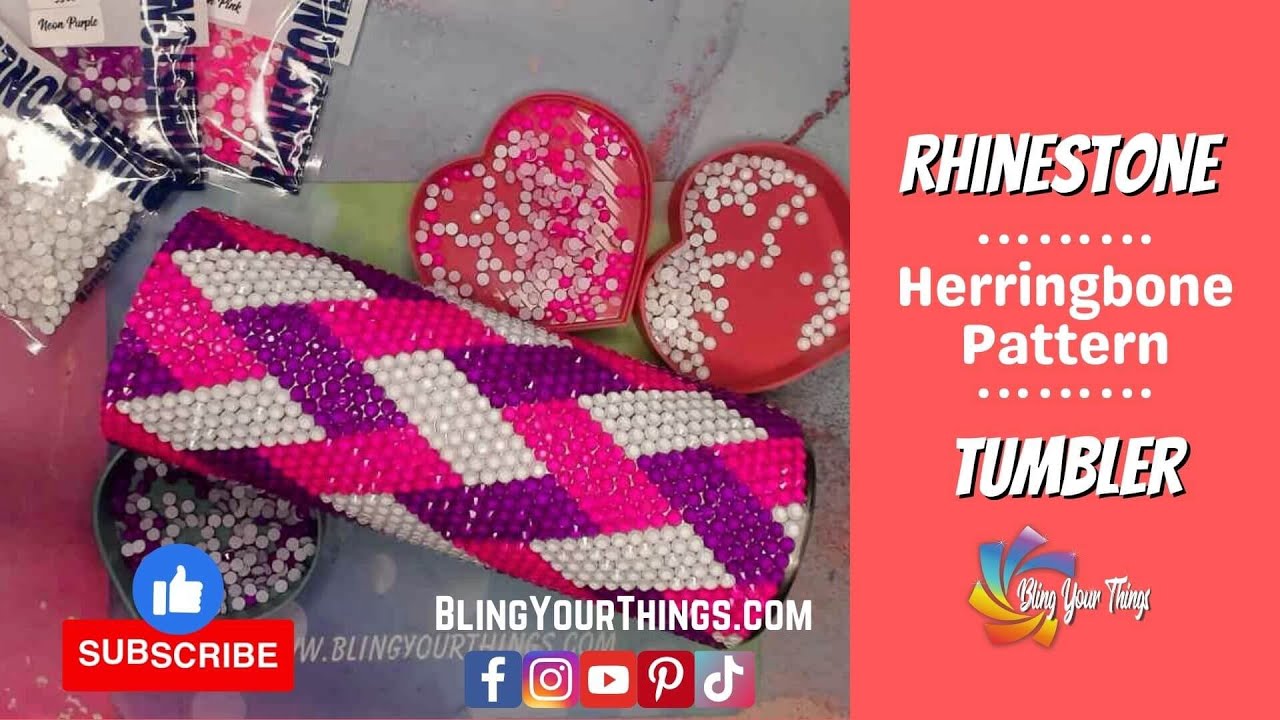 Easy steps to rhinestone a bling tumbler using a pattern