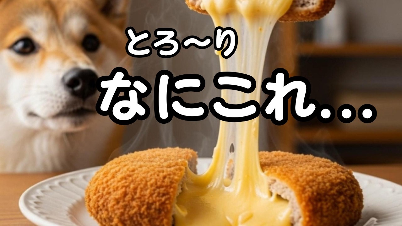 チーズが溢れた瞬間…｜ポチ食堂のチーズinメンチカツ