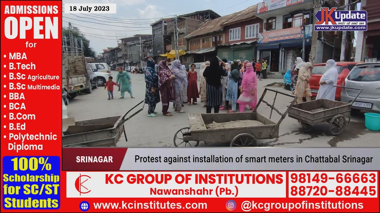 Protest against installation of smart meters in Chattabal Srinagar