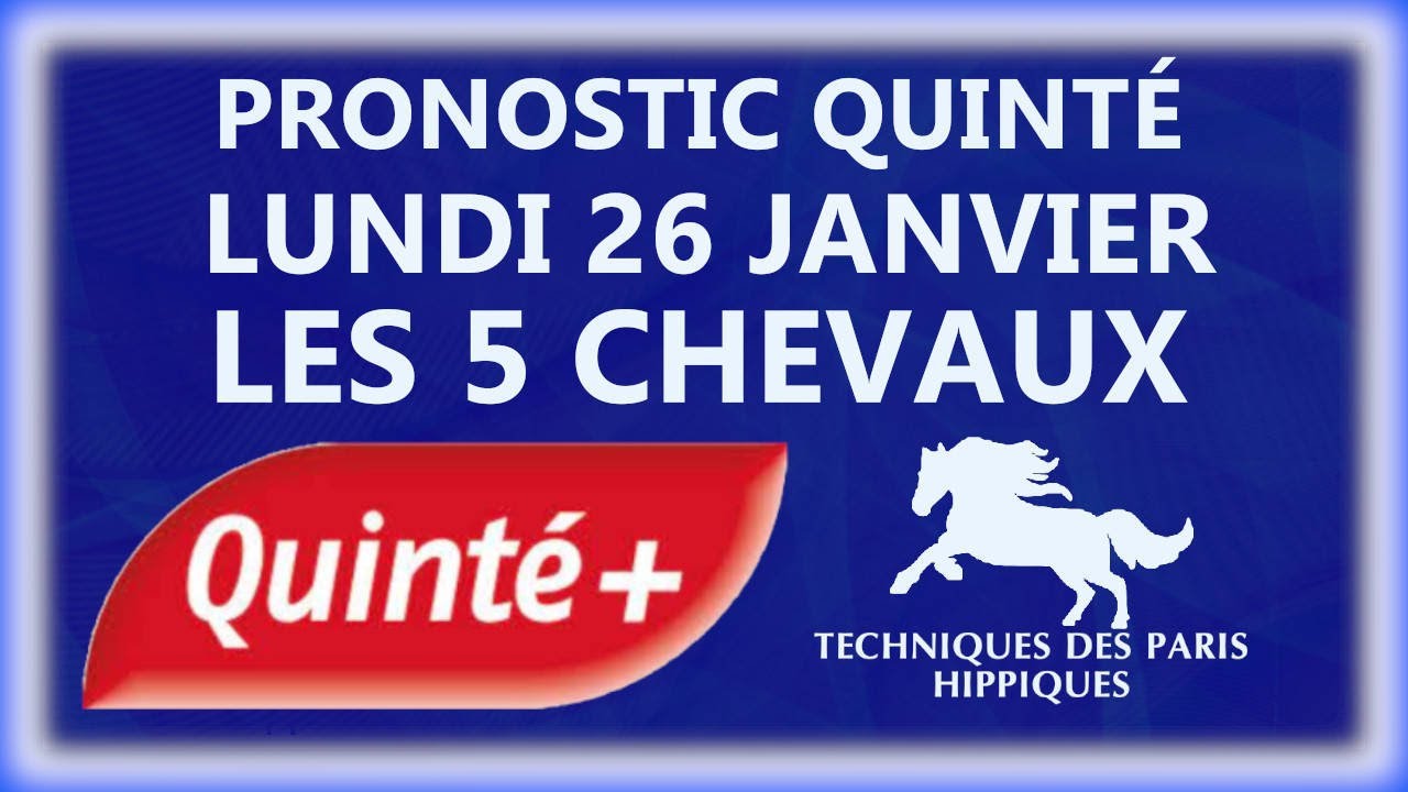 PRONOSTIC QUINTÉ+ DU LUNDI 26 JANVIER 2026 | PLAT | R1C3 | CAGNES/MER #quintedujour
