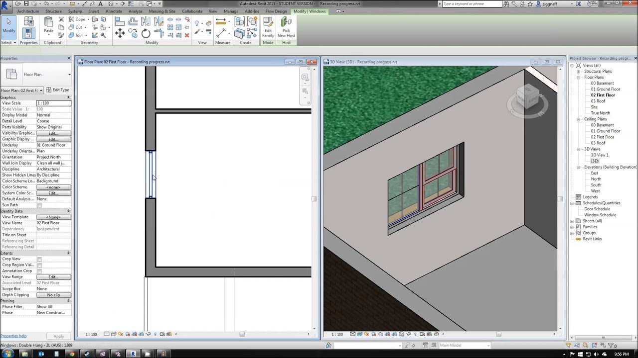 07 – Revit Tutorial - Interior Walls, Windows, Doors and Components