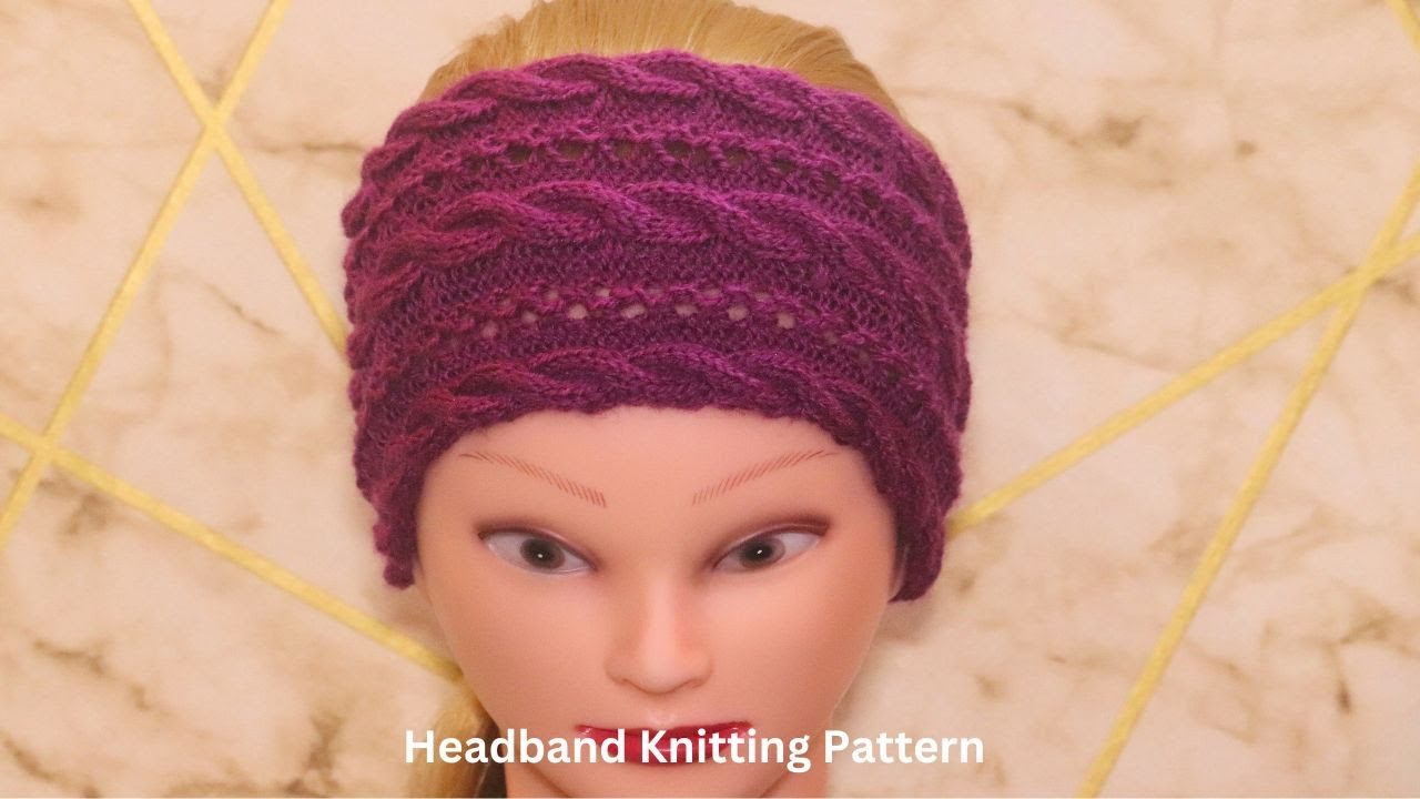 Easy cable headband knitting pattern for women | how to knit a headband with straight needles.