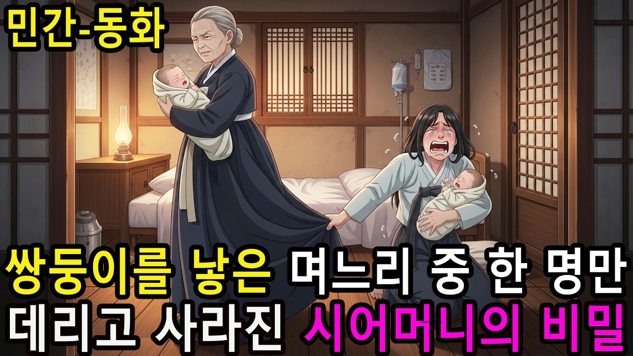 쌍둥이를 낳은 며느리 중 한 명만 데리고 사라진 시어머니의 비밀  옛날이야기  야담  오디오북  수면동화  민담