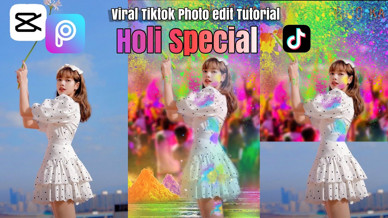 Holi Special TikTok Trending Photos edit Tutorial | Capcut Tutorial | VIRAL Tiktok Video