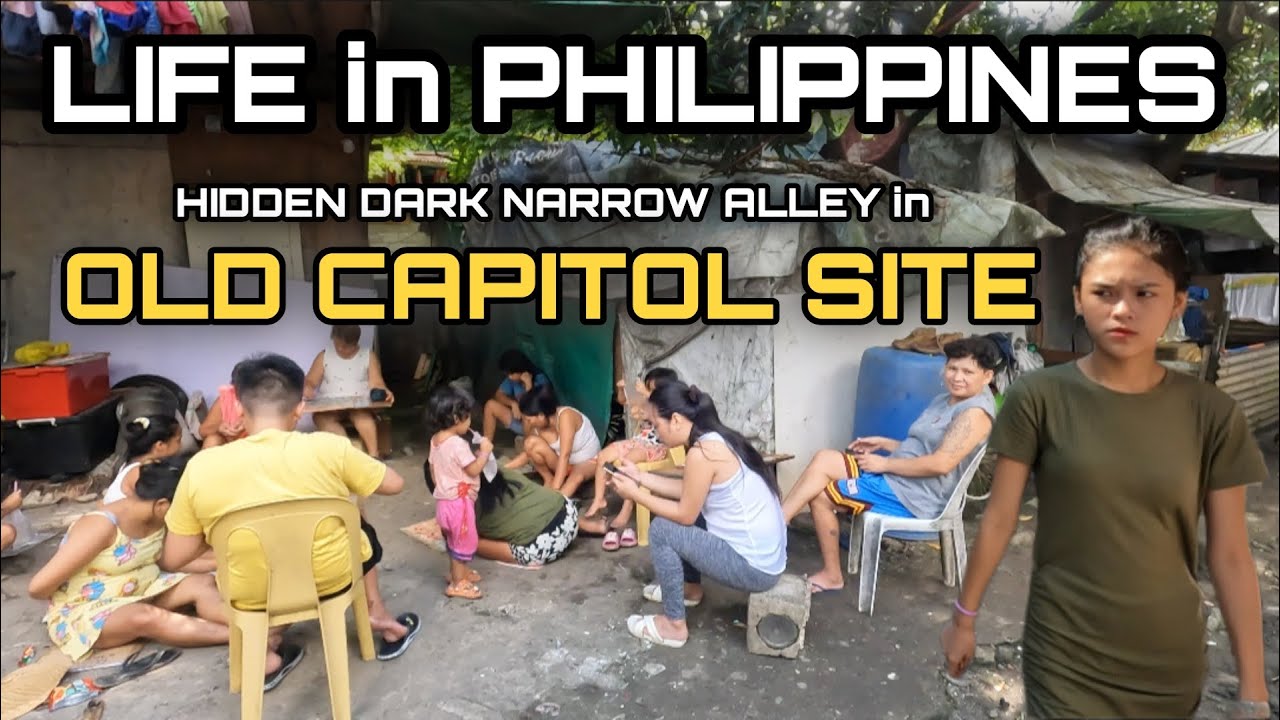 EXTREME WALK at HIDDEN SLUM NARROW ALLEY in OLD CAPITOL SITE QUEZON CITY PHILIPPINES [4K] 🇵🇭