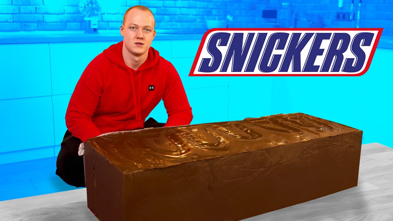 SNICKERS Helado Gigante | C&oacute;mo hacer el SNICKERS Helado de bricolaje m&aacute;s grande del mundo por VANZAI