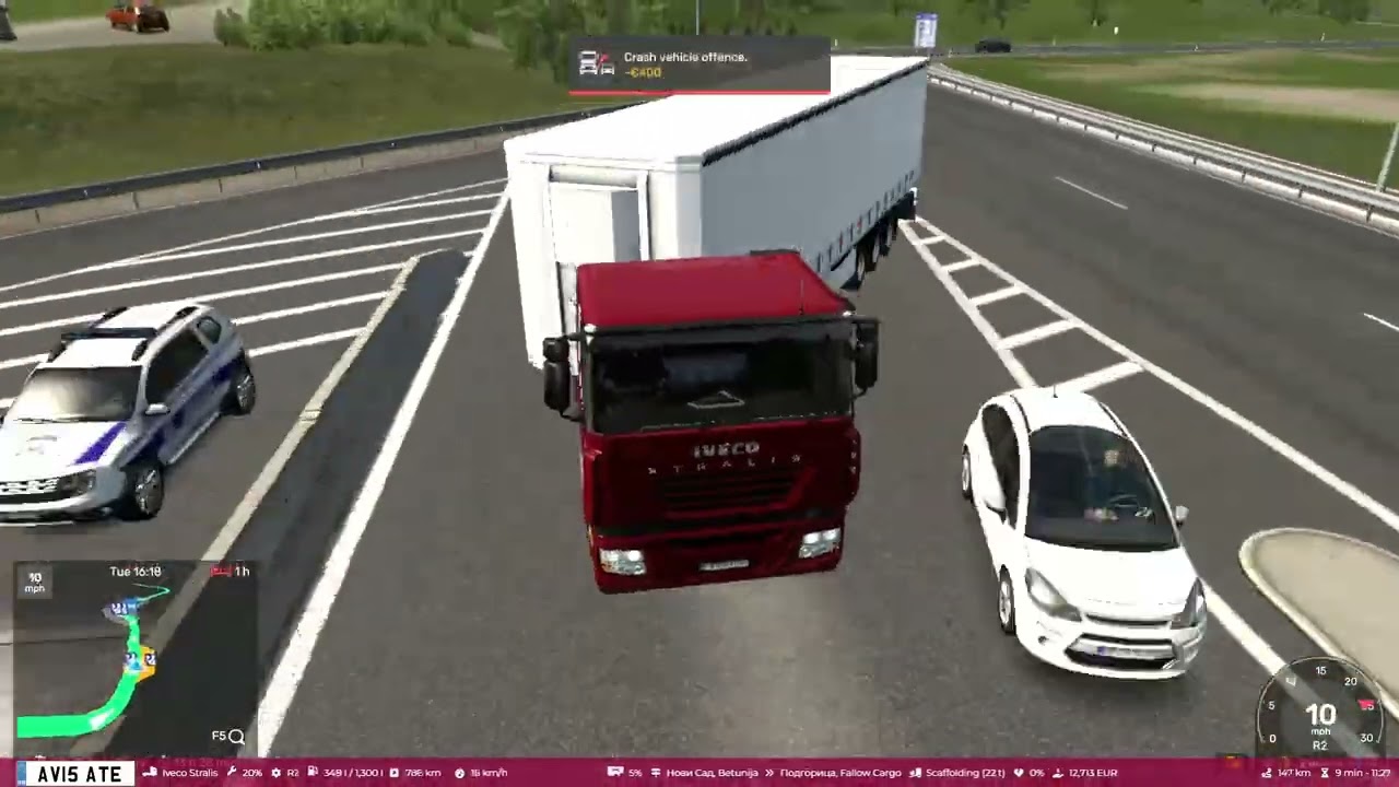 Novi Sad to Podgorica: ETS2 Timelapse