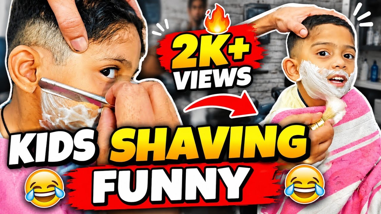 Masti Bhara Kids Shaving Vlog ✂️😂 | Cute Funny Moments 😍 | Viral Barber Shop Fun |  