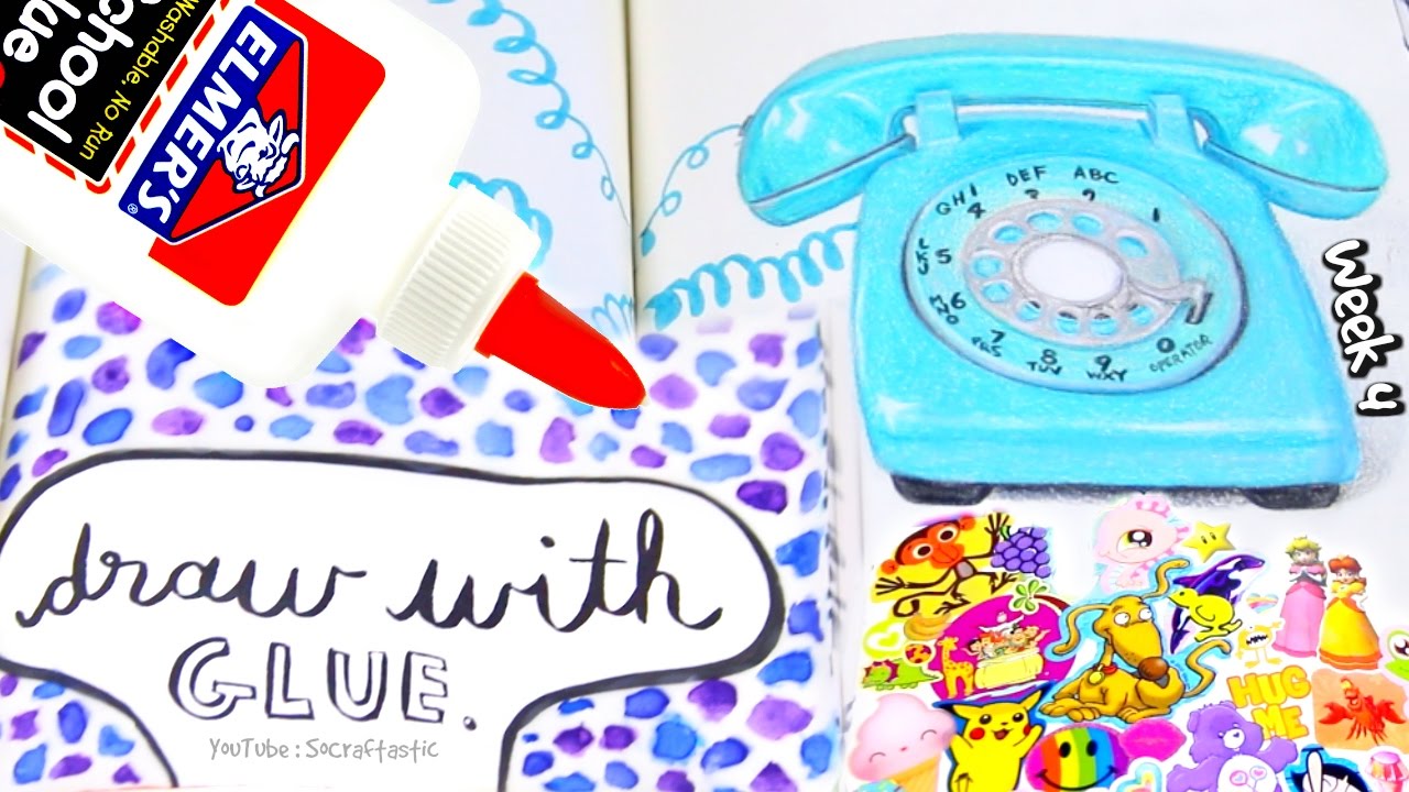 WRECK THIS JOURNAL 4 : Glue Painting, Sticker Collection, & More // SoCraftastic