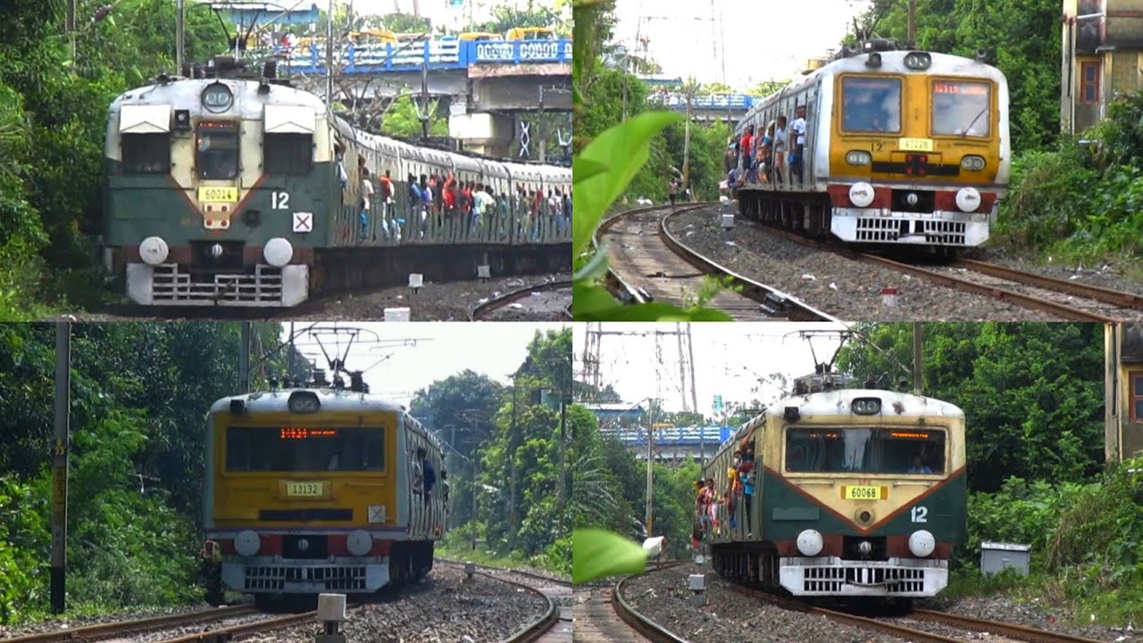 [4in1] Old Green vs ONOL Repainted EMU Trains Compilation in Sealdah South Section.