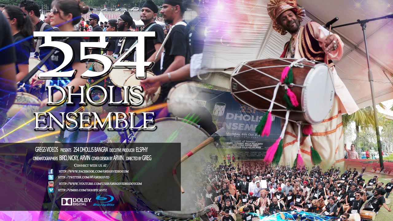 254 Dholis Malaysia Book of Records // Bhangra // GREGS