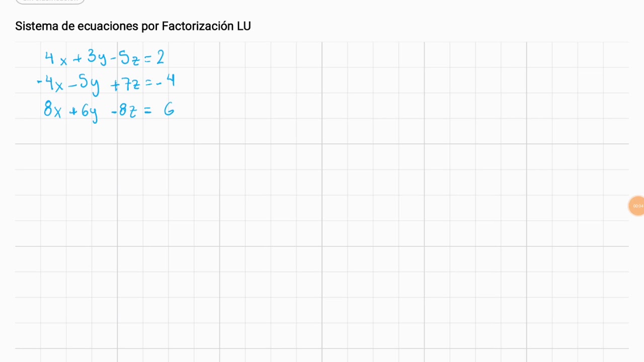 Sistema de ecuaciones 3x3 por factorización LU