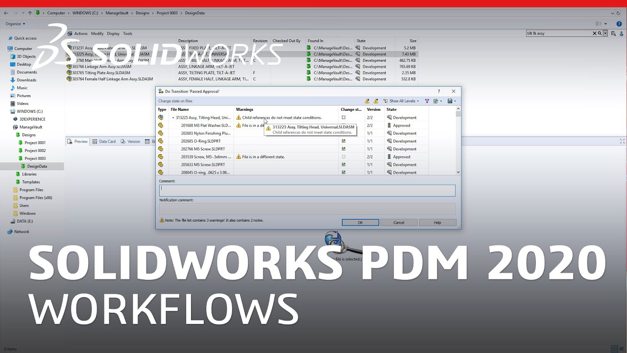 What's New in SOLIDWORKS PDM 2020 - Workflows