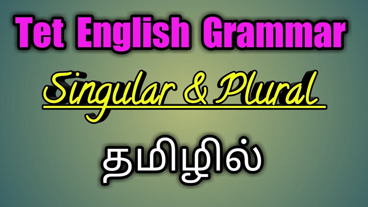 Tet Exam English grammar//Singular & Plural //தமிழில்