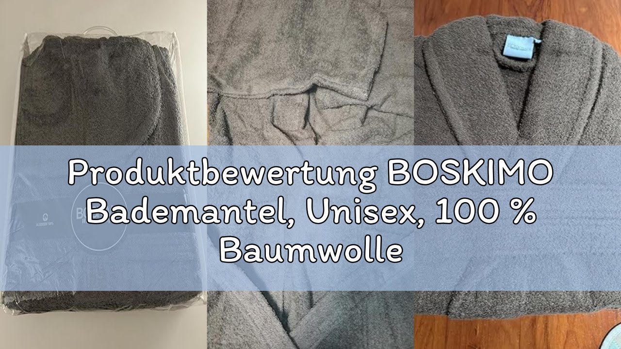 Produktbewertung BOSKIMO Bademantel, Unisex, 100 % Baumwolle, Oeko-Tex, Bademantel für Damen und Her
