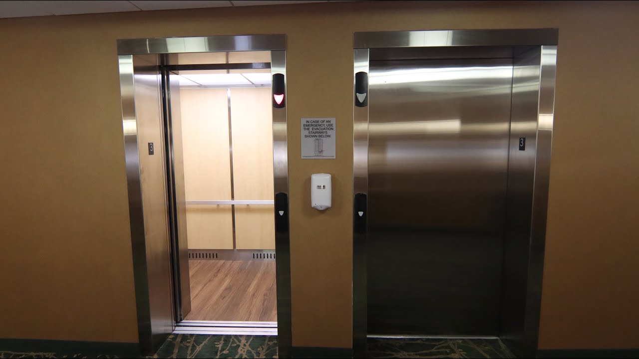Steps, Schindler 330A Elevators and a peek at a room at the Wingate Hotel Elkins WV