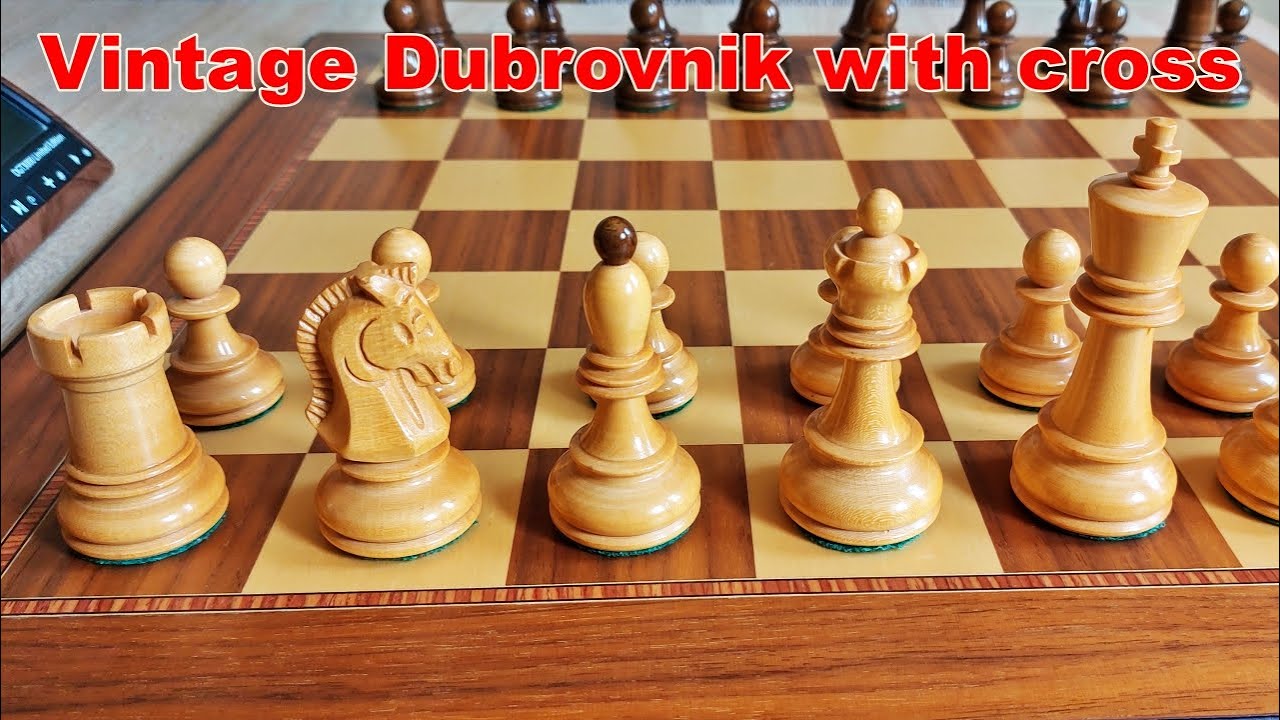 Vintage Dubrovnik chess set with cross