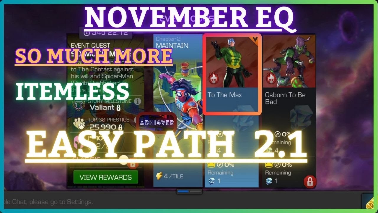 MCOC | EQ 2.1 | Easy Path | November EQ | SO MUCH MORE | Itemless |