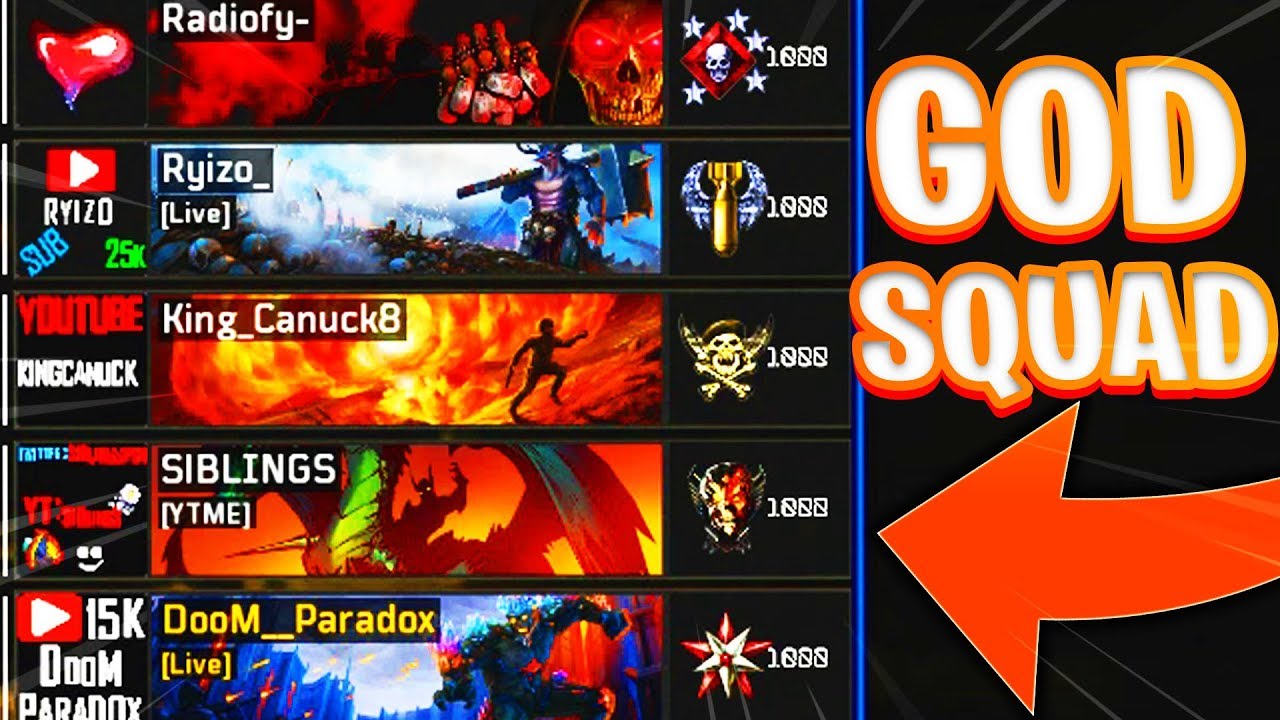 5 LEVEL 1000s on ONE TEAM... 😱 WHAT HAPPENS???