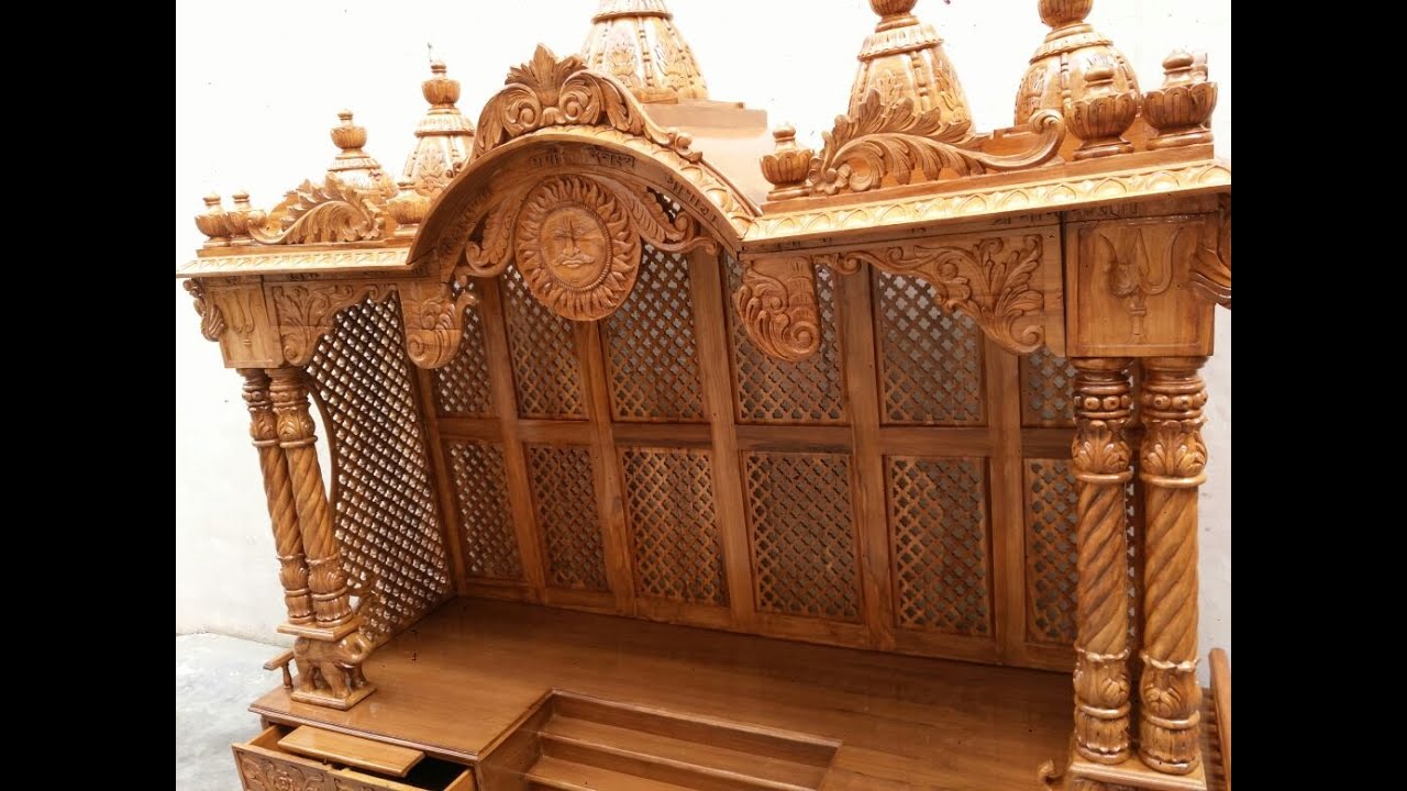 Temple Assembly Video - 8ft Teak Wood Home Temple Mandir Altar Ideas YT6
