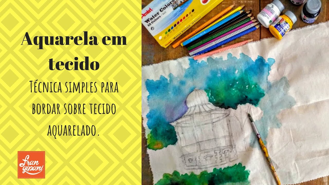 Aquarela em Tecido - FRANGIPANI
