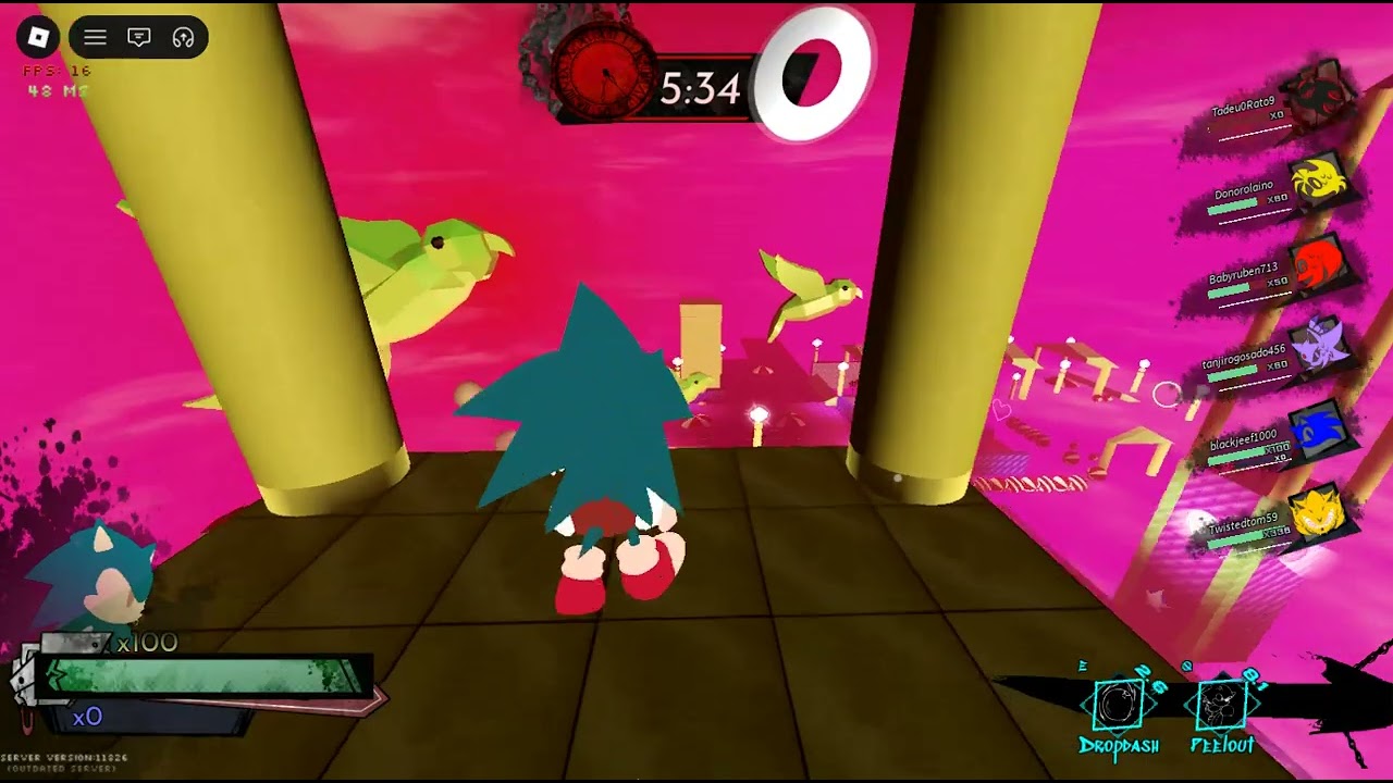 playing with Old outfit (Sonic OM)