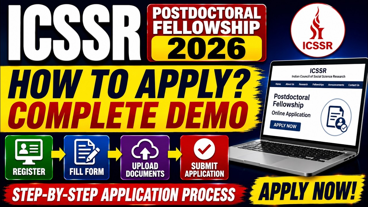 ICSSR Postdoctoral Fellowship 2026 Apply Online | Step-by-Step Application Process | Complete Demo