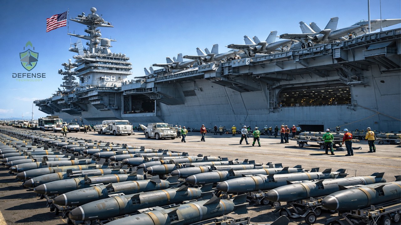 ВМС США загружают сотни ракет на авианосец USS Nimitz для проведения экстренных операций