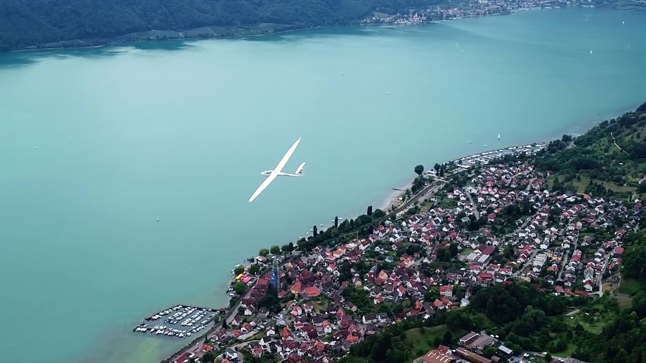 Segelflugzeuge &uuml;ber dem Bodensee gefilmt von Dji Phantom 4