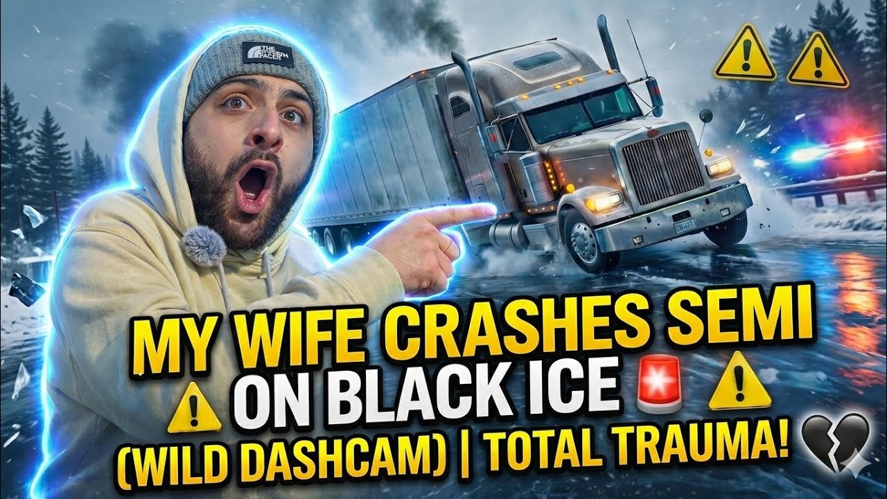 🚨 SECONDS FROM DISASTER — SEMI SLIDES ON BLACK ICE (REAL FOOTAGE) 😱