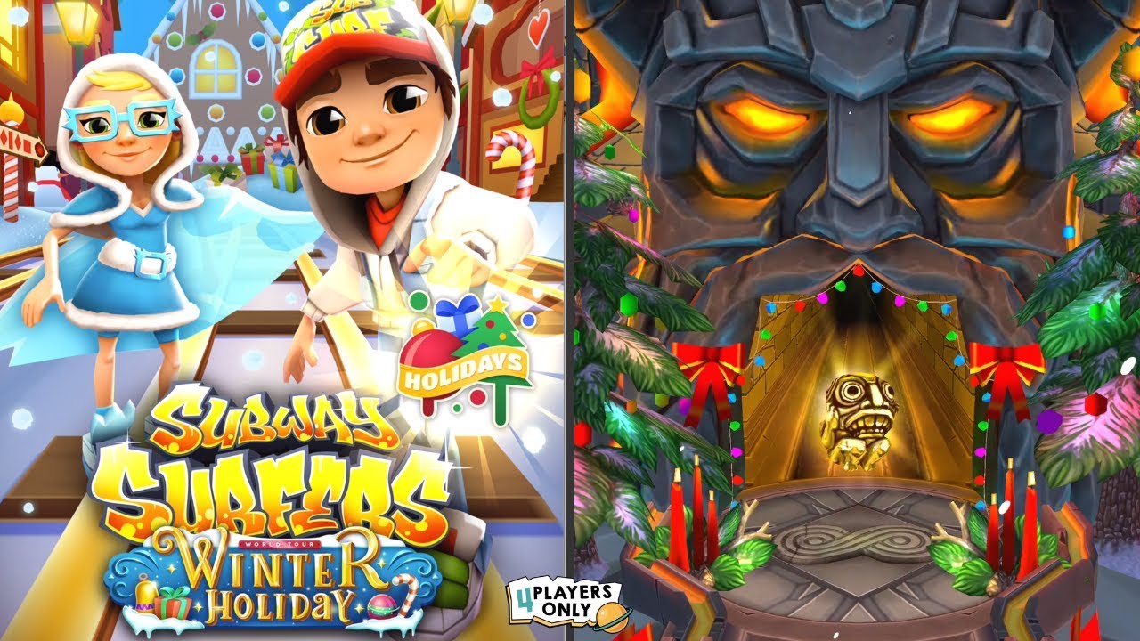 Subway Surfers [JAKE STAR, WINTER HOLIDAY Wonderland 2019!] Vs Temple Run 2 [HOLIDAY HAVOC Map!]