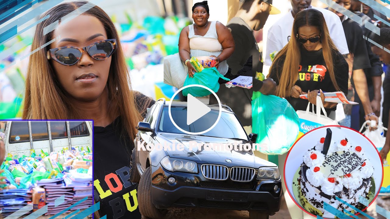 Sugar Daddy Ayiyemu Gloria Bugie Benz On Her 20th Birthday.Celebrates With Starving Ghetto Families