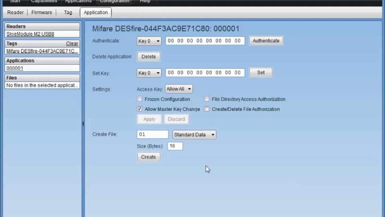 SkyeTutorial   Working with Mifare Desfire tags in  SkyeWare 4  %7C SkyeTek RFID