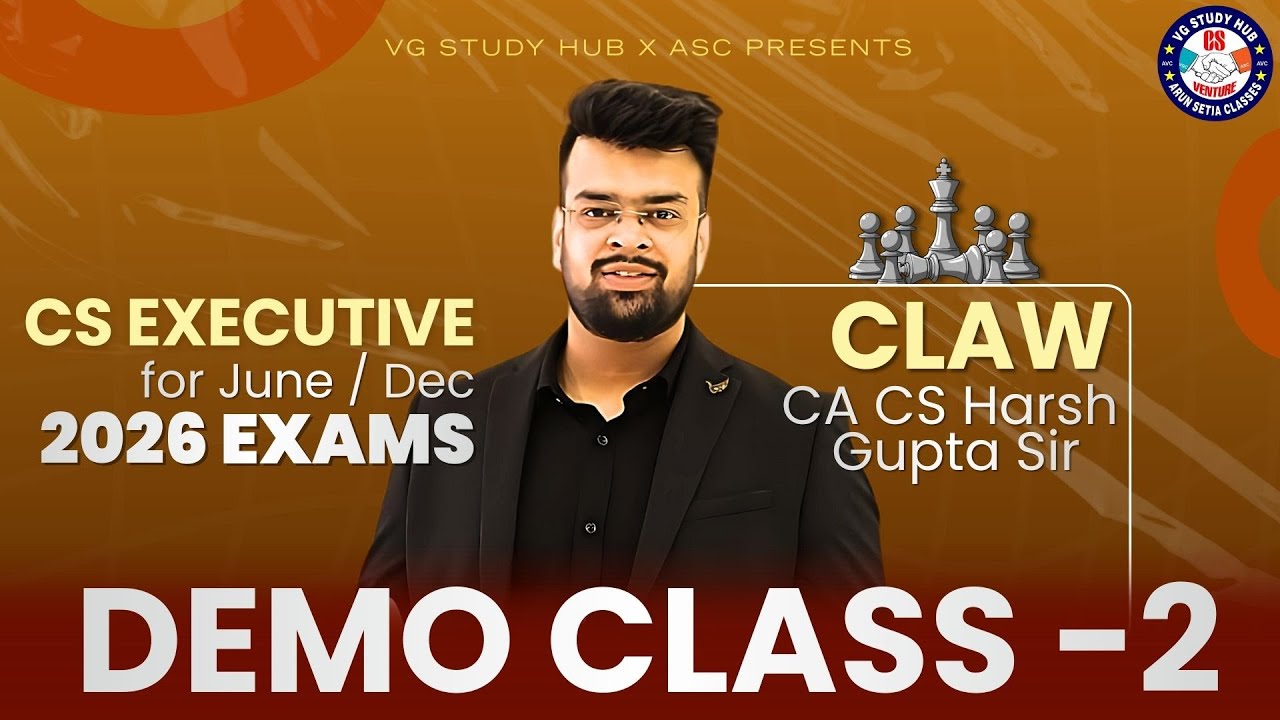 🔴Company Laws   with Harsh Gupta  Sir  🔴|  Demo Class - 3🔴 June/Dec 2026📕 | 