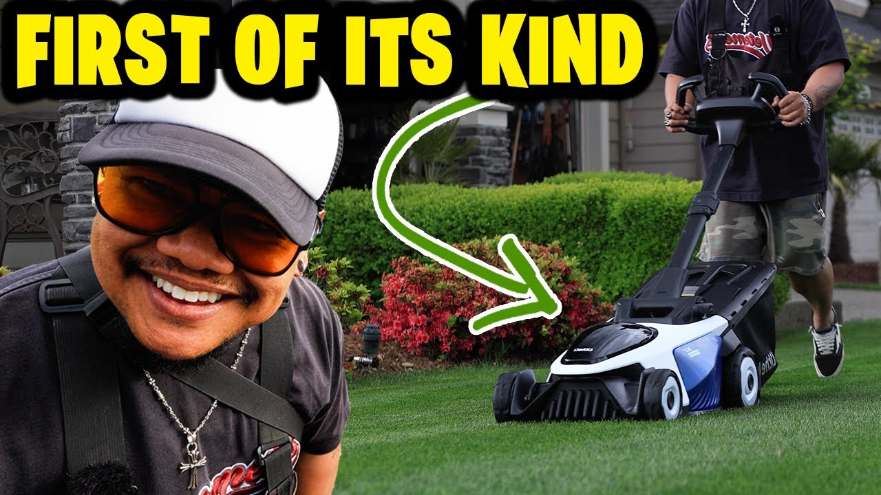 I can change the height with my phone... Not clickbait! This lawn mower also cuts at an 1