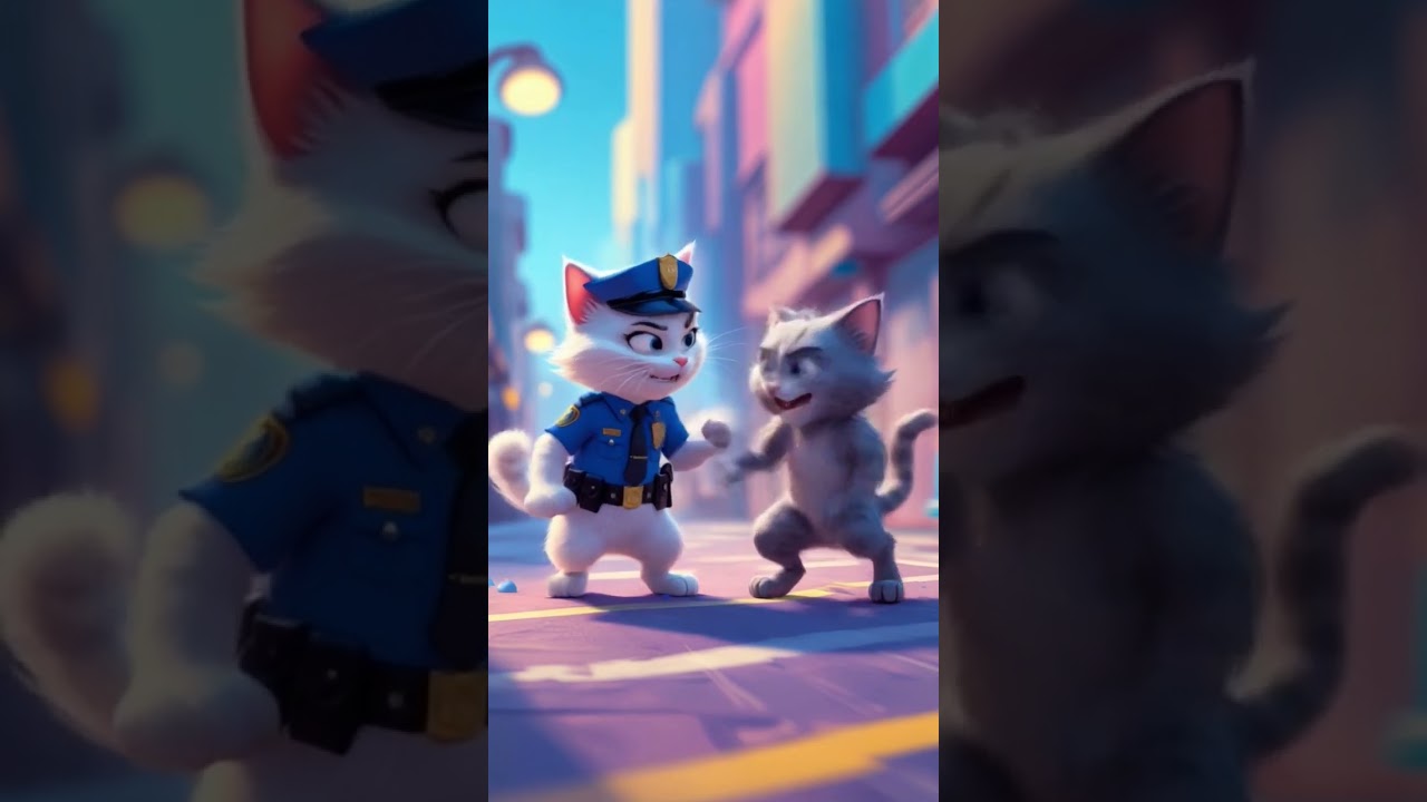 Police Cat vs Criminal Cat &ndash; Epic Showdown! #policecat, #criminalcat, #funnycats, #catfight #music