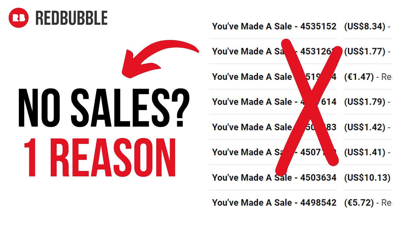 THE REASON WHY YOU DON'T MAKE ANY SALES ON REDBUBBLE
