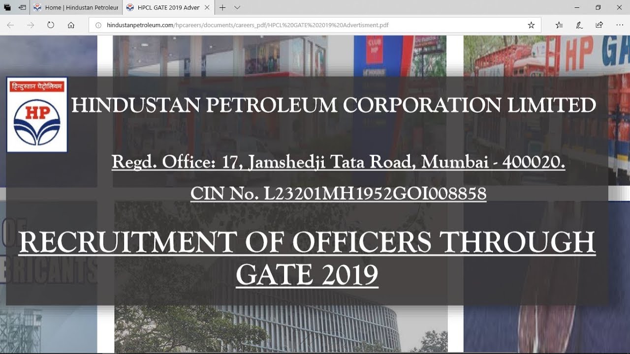 HPCL Recruitment Through Gate 2019