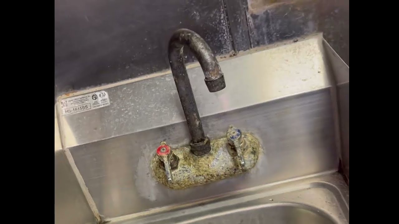 Old broken commercial faucet ￼