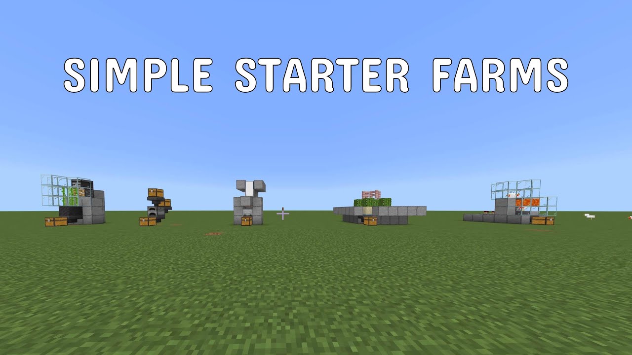 5 EASY Minecraft Starter Farms BEDROCK