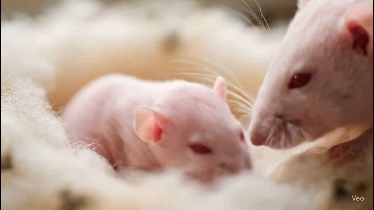 From Tiny Birth to Nurturing Mother: The Pink Rat's Incredible Journey (ASMR)