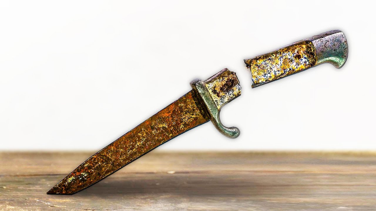 Rusty Bulgarian Knife - Broken Handle Restoration