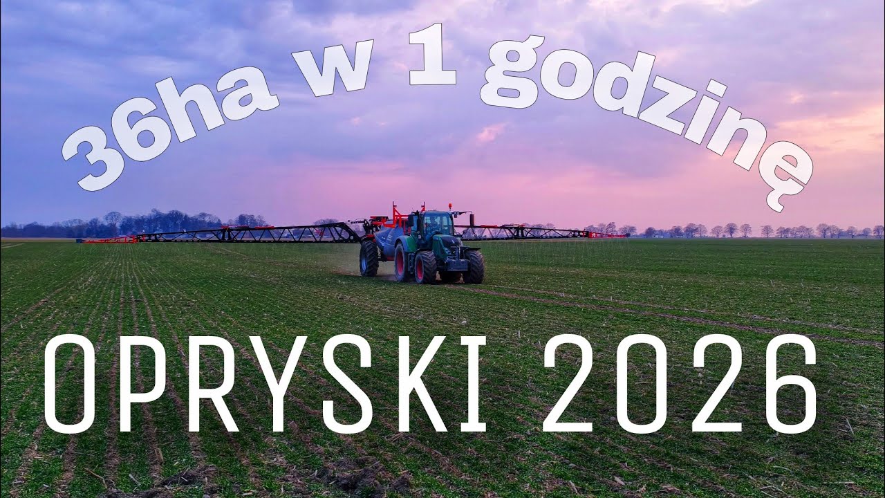 Opryski 2026 - 36 ha w 1 godzinę Maschio Gaspardo Campo 28m vs Fendt 716 vario