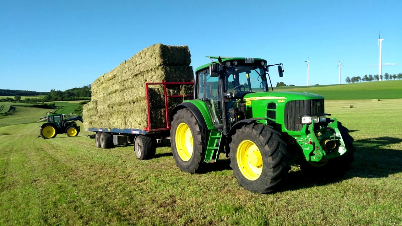 Heu Ernte| Mähen, Zetteln, Schwaden, Pressen | 1. Schnitt | Ballen | John Deere | 2019| HD