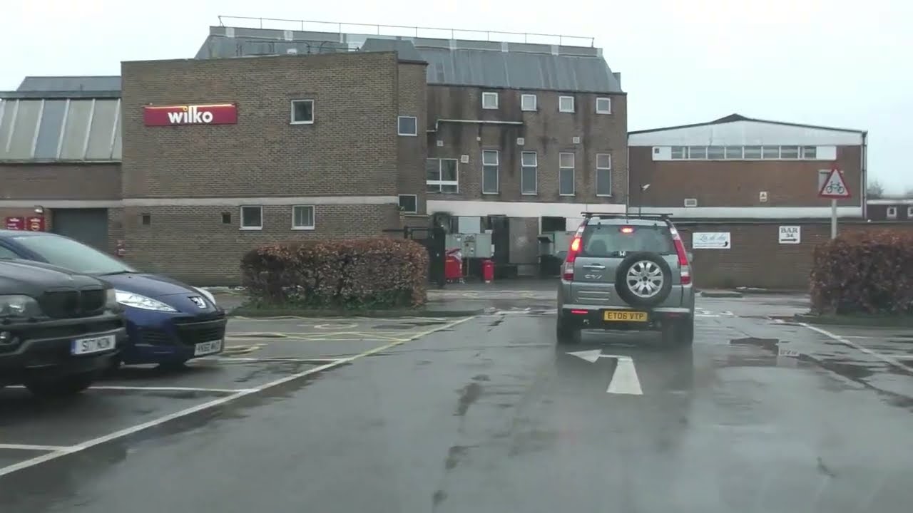Andover. Drive from Bus Station through Town Mills. Before the changes. 04.02.2019.