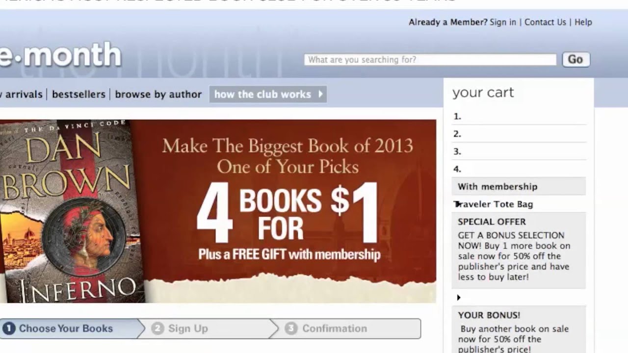 Book of the Month Club Coupon Code 2013 - How to use Promo Codes and Coupons for BOMCClub.com