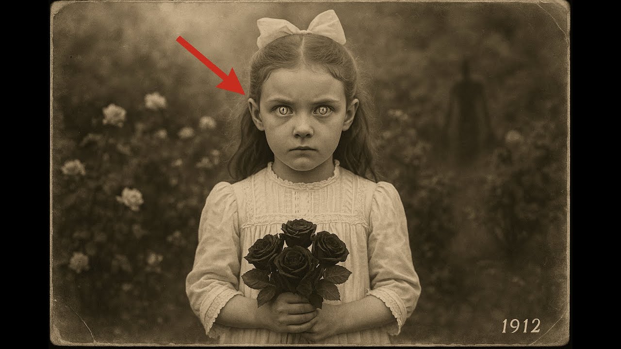 Little girl holding roses in 1912 — 112 years later, historians zoom in and freeze...