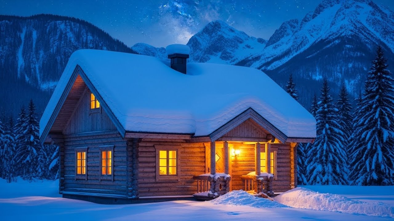 Relaxing Piano & Nature: ❄️ Cozy Winter Cabin, Deep Sleep Music - Sleeping in the Snow