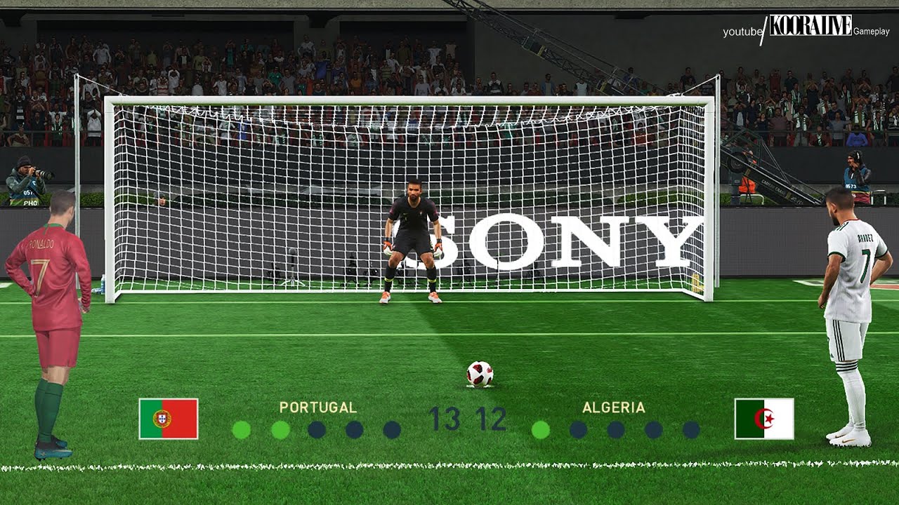ركلات الترجيح l المنتخب الجزائري ضد منتخب البرتغال l محرز ضد رونالدو PES 2019 l