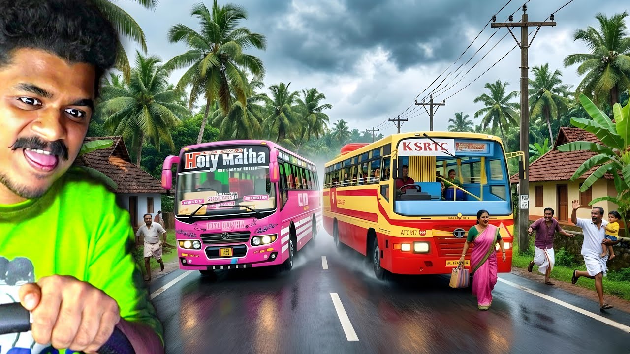 PRIVATE BUS VS KSRTC FAST PASSENGER RACE CHALLANGE IN MUNNAR🔥❌️@RANDOM_GTV​